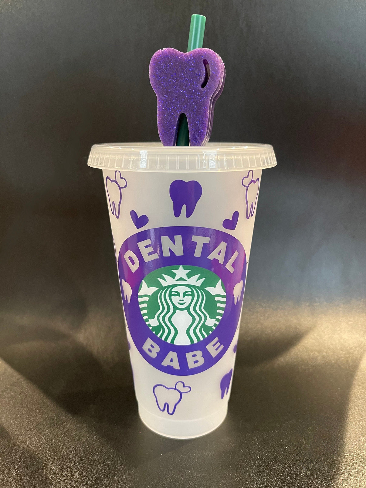 Dental Babe Starbucks Cold Cup: Rose Gold Dentist Gift (24 oz)