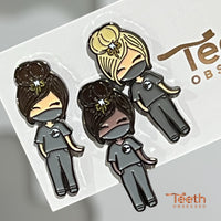Dental Team Pin Blonde, Brown and Dark