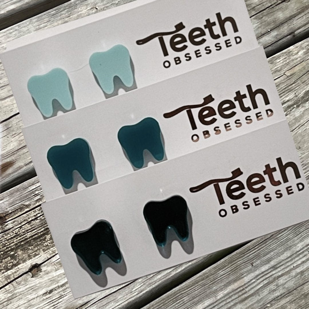Turquoise Tooth Earrings: Dental Hygiene Jewelry, Hypoallergenic Studs