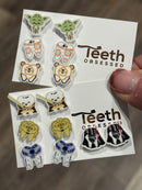 Glitter Tooth Earrings: Dental Hygienist Gift, Hypoallergenic