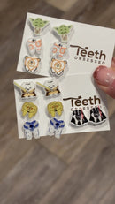 Glitter Tooth Earrings: Dental Hygienist Gift, Hypoallergenic