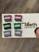 Typodont Earrings: Pink, Green and Purple