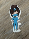 Dental Team Sticker in Green Scrubs