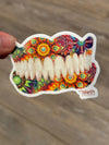 Floral Denture Sticker: Dental Hygienist Gift