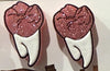 Pink Dental Earrings: Typodont, Denture, Large Molar, Small Molar, and Dental Crown