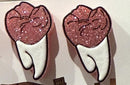 Pink Dental Earrings: Typodont, Denture, Large Molar, Small Molar, and Dental Crown