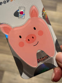 Pink Pig Tooth Phone Grip – Farm Animal Dental Design