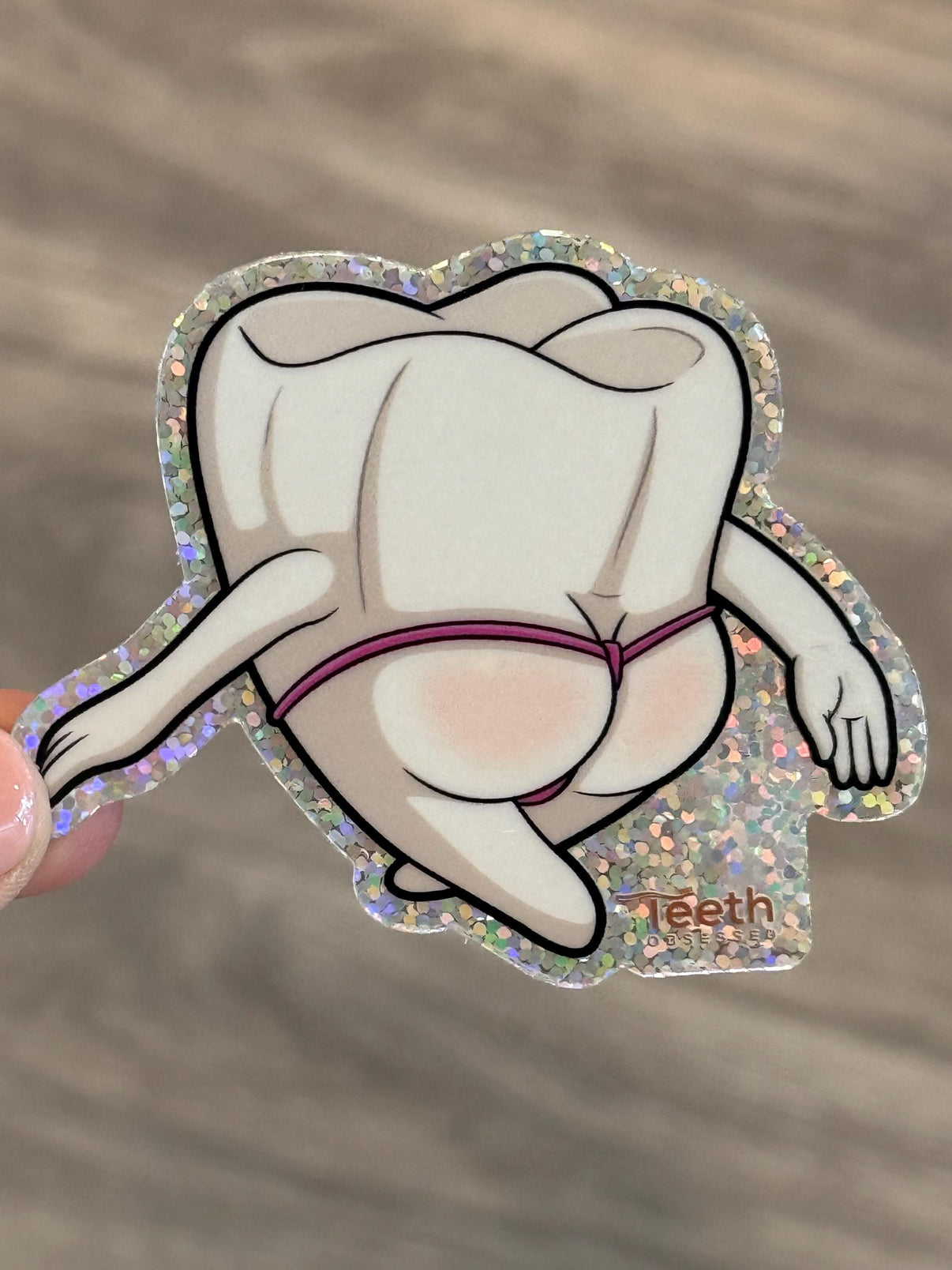 Mrs Flossy Glitter Tooth Sticker