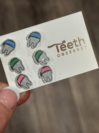 Scrub Hat Tooth Earrings, Tooth Stud Earrings, Tooth Earrings, Dental Earrings, Dental Assistant Earrings, Dental Hygienist Earrings