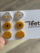 Molar, Sunflower and Daisy Dental Tooth Earrings