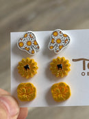 Molar, Sunflower and Daisy Dental Tooth Earrings