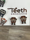Halloween Villians Beetlejuice, It, Freddy, and Michael Tooth Earrings