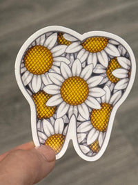 Daisy Tooth Sticker | Cute Dental Sticker | Dental Assistant & Hygienist Gift | Tooth Flower Decal | Dentist Laptop Water Bottle Sticker