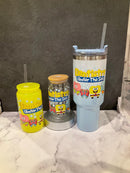 Dental Sponge Starfish Sea Tumbler – 40oz Stainless Steel with Handle & Straw