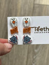 Halloween Tooth Earrings | Dental Assistant | dental hygienist | dentist gift | pumpkin tooth | Jack o Lantern orange earrings | teeth gift