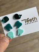 Dental Whale Mint Turquoise Tooth Earrings | Cute Dentist Jewelry | Dental Assistant & Hygienist Gift |