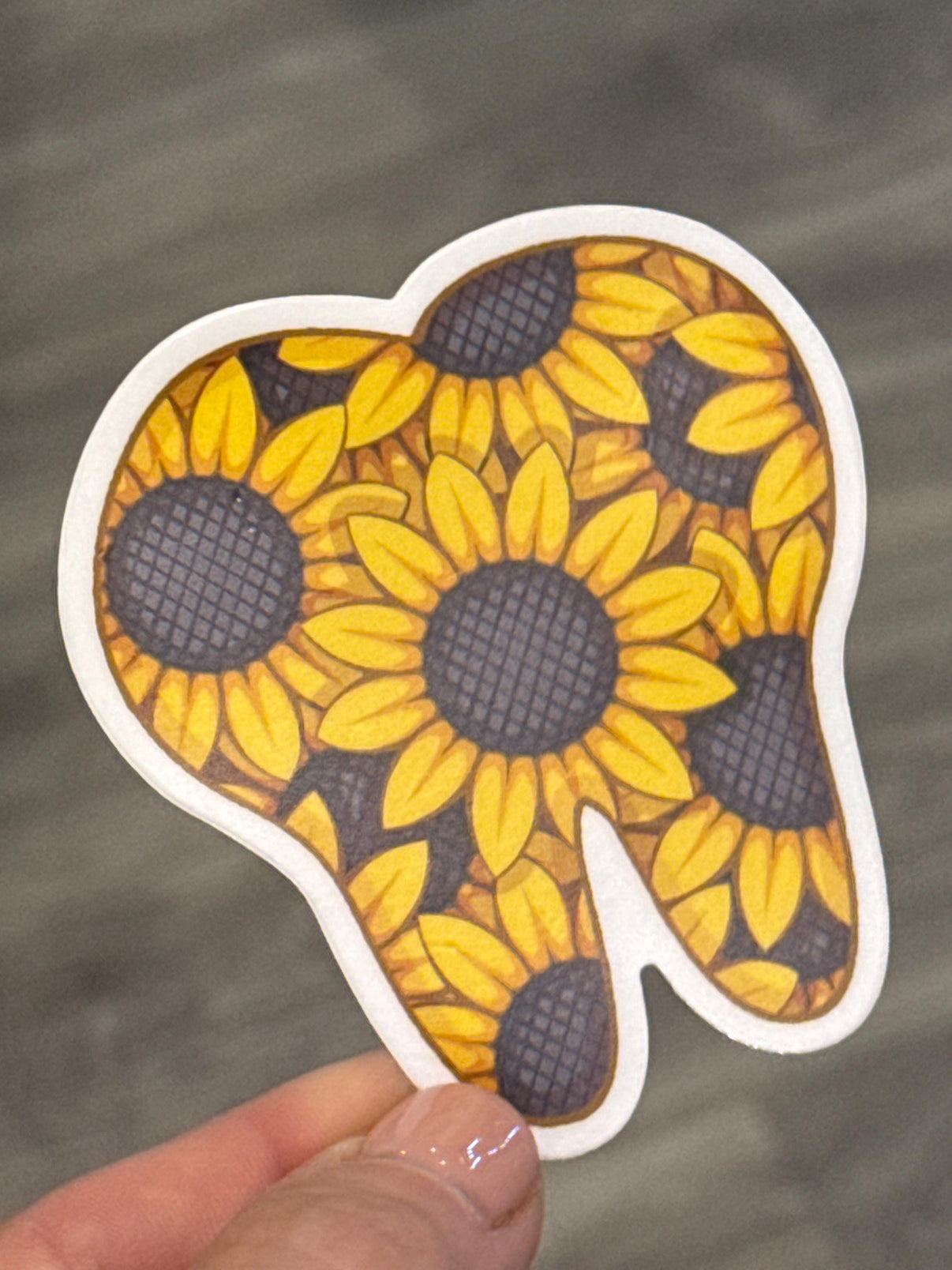 Sunflower Tooth Sticker | Cute Dental Sticker | Dental Assistant Hygienist Gift | Tooth Flower Decal | Dentist Laptop & Water Bottle Sticker