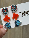 Swimming Tooth Earring and Sticker Combo