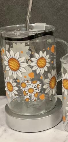 Dental Daisy Glass Cup