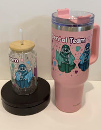 Halloween Dental Tumbler: Spooky Tooth Design, Dentist Gift