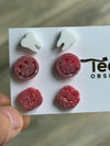 Dental Earring Trio: Tooth, Molar & Pink Smiling Tooth Studs