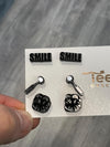 Dental Earring Trio: Smile, Mirror, & Molar Tooth Studs