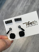 Dental Earring Trio: Smile, Mirror, & Molar Tooth Studs