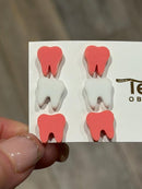 Bubblegum Dental Earrings, Teeth Earrings, Tooth Earrings, Pink Glitter Tooth Earrings, Dental Hygiene Gift Dental Assistant