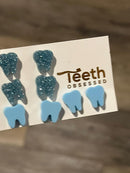 Blue Tooth Dental Earrings, Teeth Earrings, Tooth Studs, RDH, Hygienist, Dental Hygiene Gift, Dental Assistant, Dental Graduation