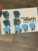 Blue Tooth Dental Earrings, Teeth Earrings, Tooth Studs, RDH, Hygienist, Dental Hygiene Gift, Dental Assistant, Dental Graduation