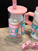 Coffee Tooth Cup with Straw Toppers | Floss, Dental Hygiene & Toothbrush Straw Topper | Dental Gift | Teeth Obsessed