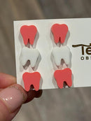 Bubblegum Dental Earrings, Teeth Earrings, Tooth Earrings, Pink Glitter Tooth Earrings, Dental Hygiene Gift Dental Assistant