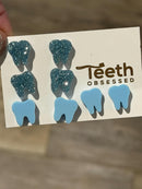 Blue Tooth Dental Earrings, Teeth Earrings, Tooth Studs, RDH, Hygienist, Dental Hygiene Gift, Dental Assistant, Dental Graduation