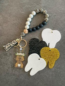 Bunny Tooth Keychain, Dental Teeth, Dental Gift, Dental Assistant, Dental Hygienist, Keyring