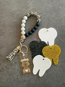 Bunny Tooth Keychain, Dental Teeth, Dental Gift, Dental Assistant, Dental Hygienist, Keyring