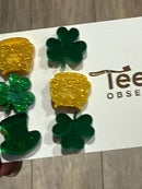 St Patricks Day Dental Earrings, Teeth Earrings, Tooth Earrings, Glitter Tooth Earrings, Dental Hygiene Gift Dental Assistant