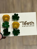 St Patricks Day Dental Earrings, Teeth Earrings, Tooth Earrings, Glitter Tooth Earrings, Dental Hygiene Gift Dental Assistant