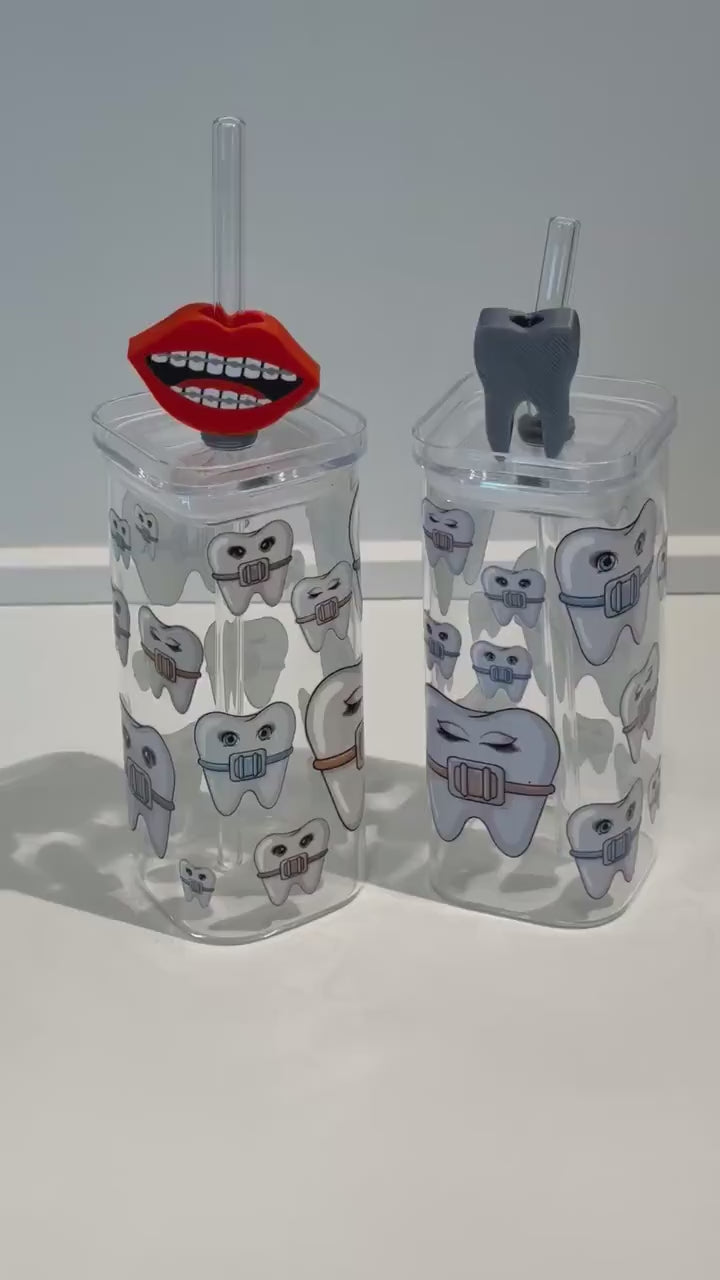 Ortho Tooth Glass | Orthodontic Tooth Drinkware | Fun Dental Gift for Assistants