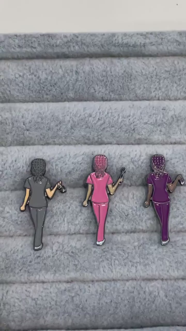 Mrs. Flossy Enamel Dental Pin: Tooth & Molar Jewelry