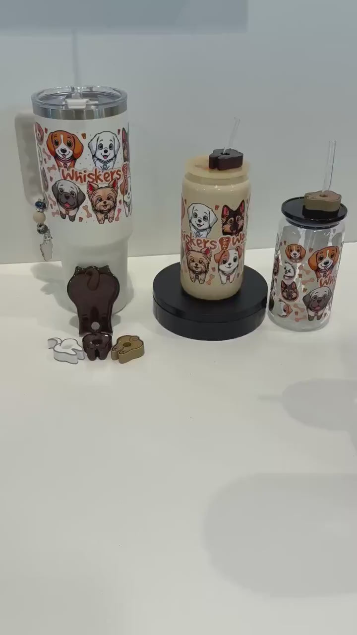 Doggie Glass with Tooth Straw Topper – Cute Pet & Dental Cup | Gift for Dental Assistants