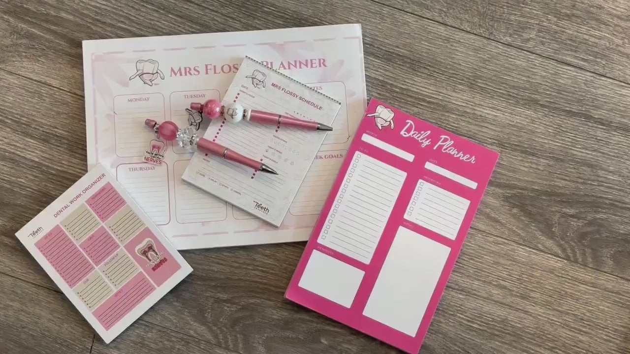 Dental Notepad Set: Mrs Flossy Stationery Gift